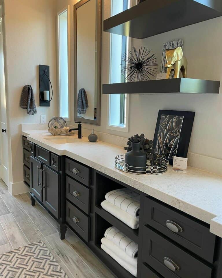 Perfectly Accessorized Floating Shelves