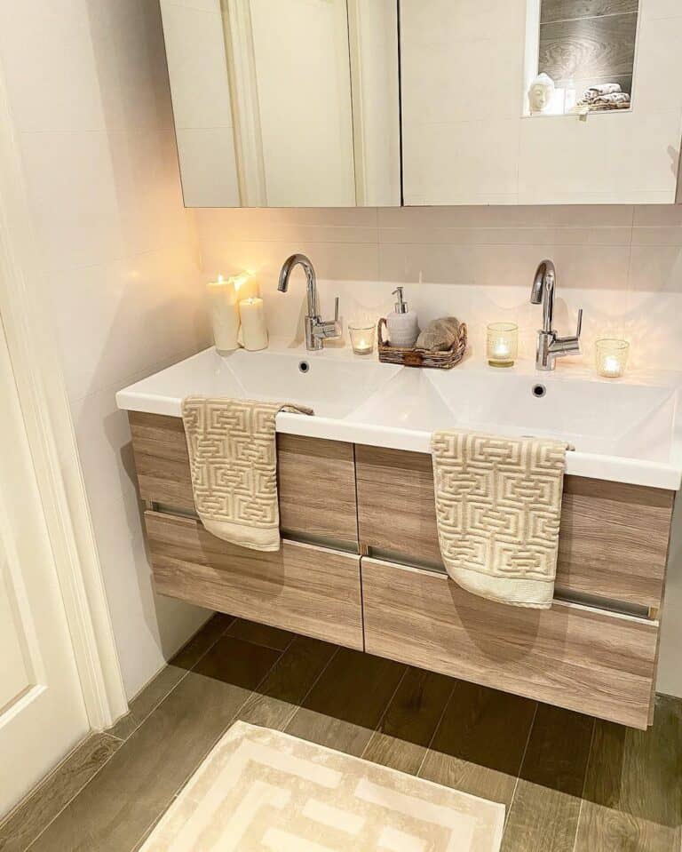 How to Decorate the Space Between Bathroom Sinks