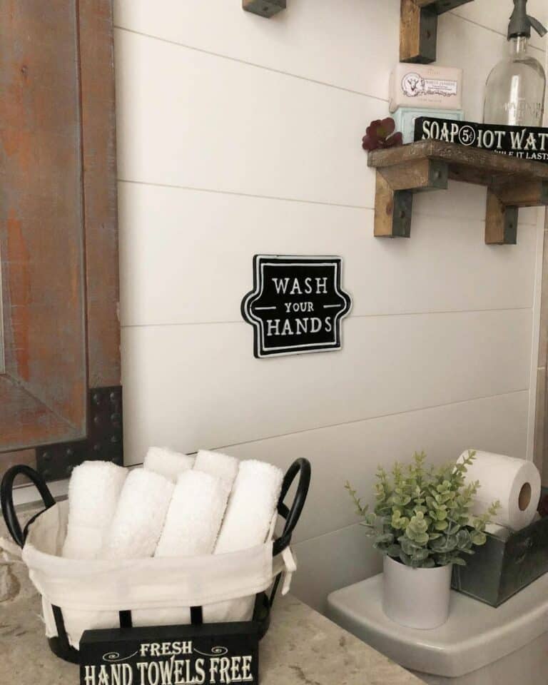 Hand Towel Basket on Vanity