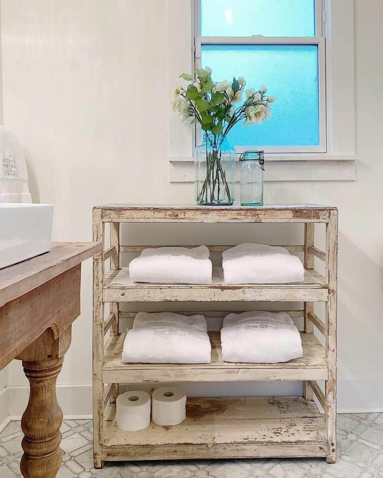 Chippy Cabinet With Open Shelving