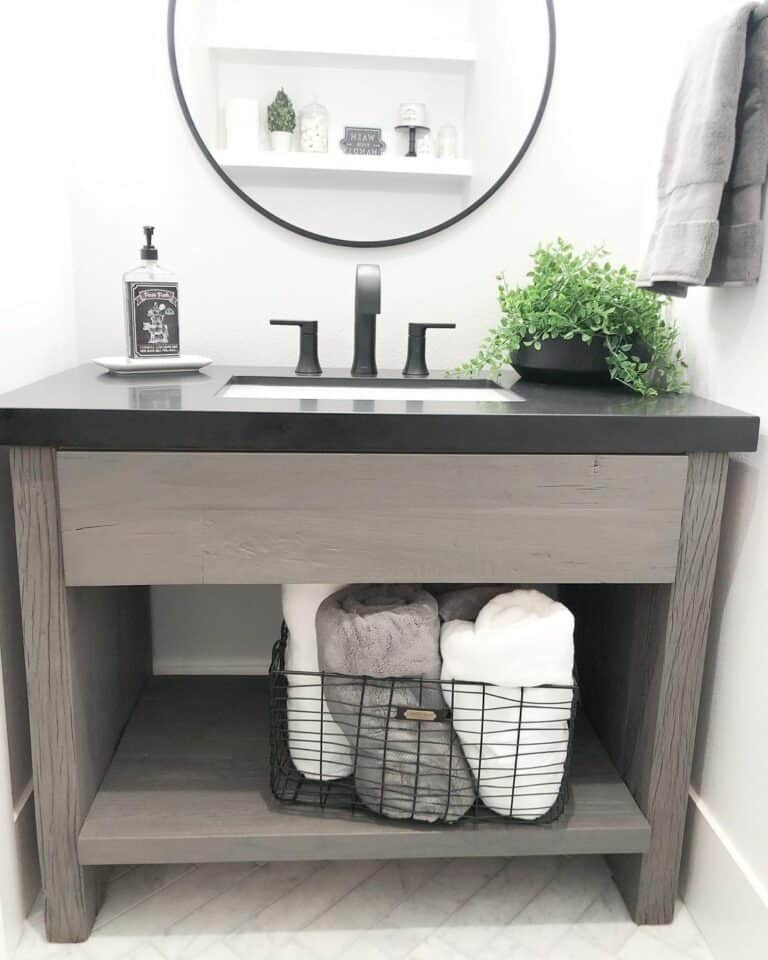 Vanity With Open Shelving