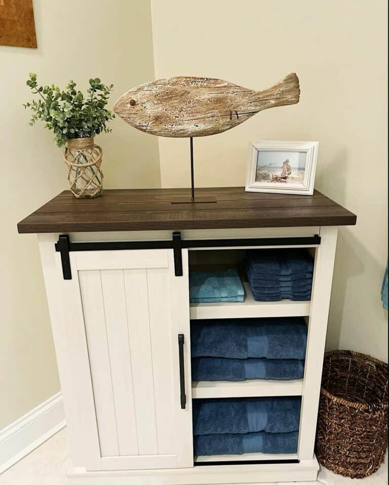 Farmhouse Coastal Storage Cabinet