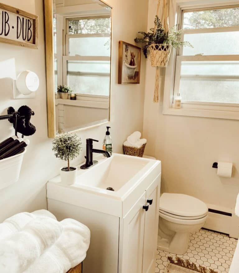 Storing Towels on Bathroom Toilet