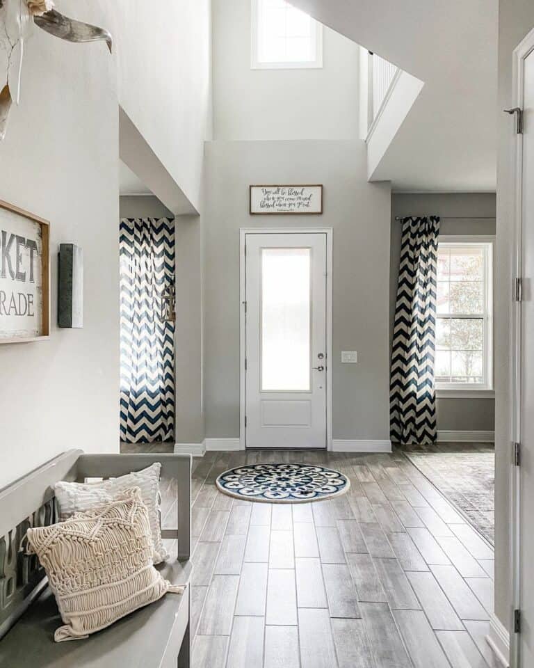 Grey Washed Wood Flooring for Foyer