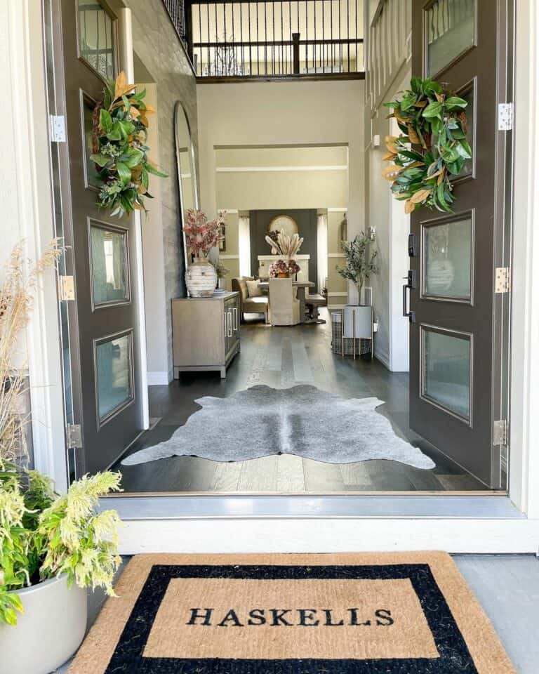How to Style Dark Grey Wood Flooring for an Entry