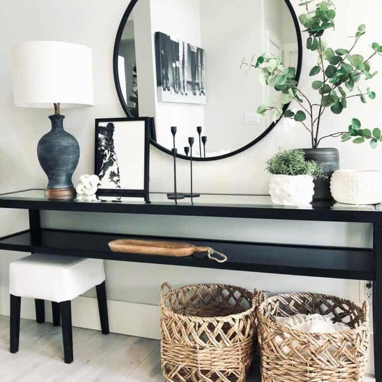 Black Modern Entryway Table