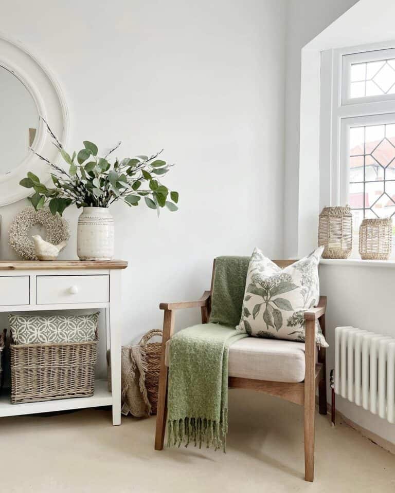 Neutral Home With Green Décor