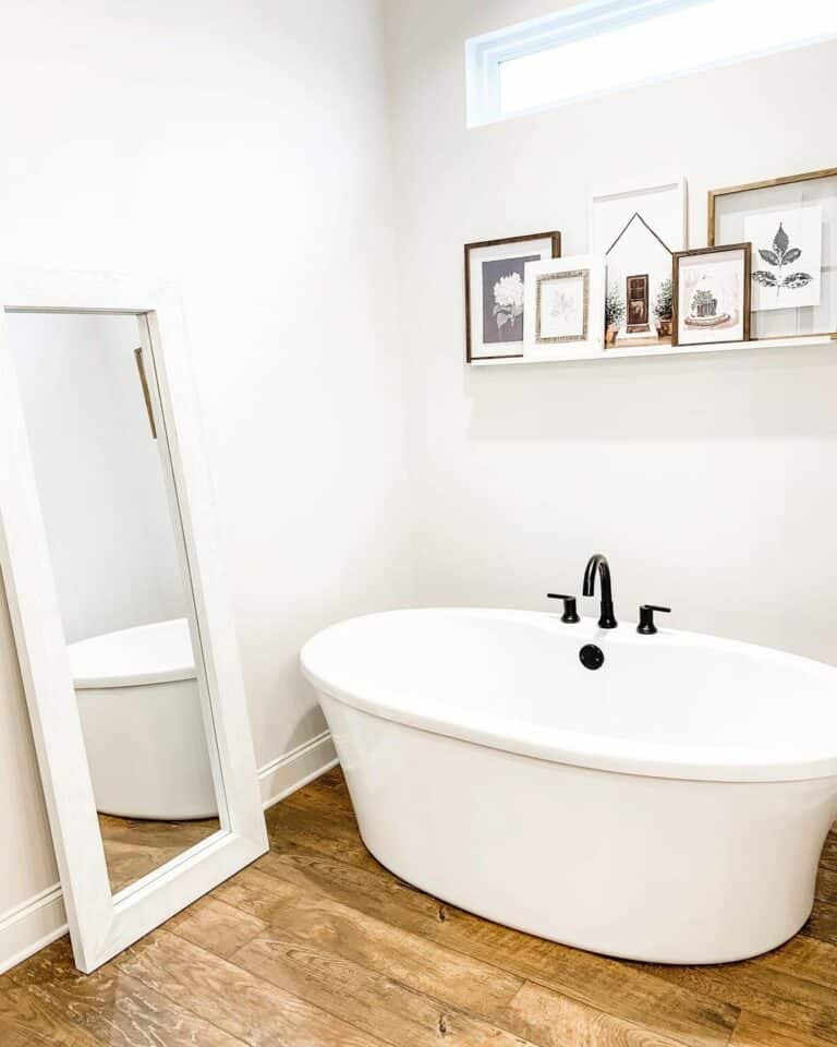 Freestanding Tub With Rustic Luxury Flooring