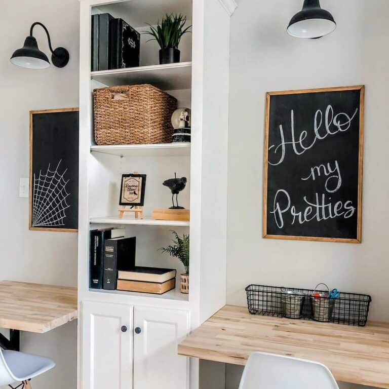 Halloween Homework Area With Two Desks