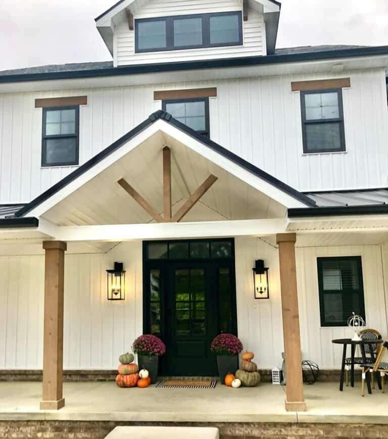 Black Farmhouse Door With Rectangle Panels