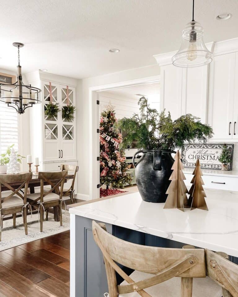 Wood and Black Kitchen Decor for Christmas