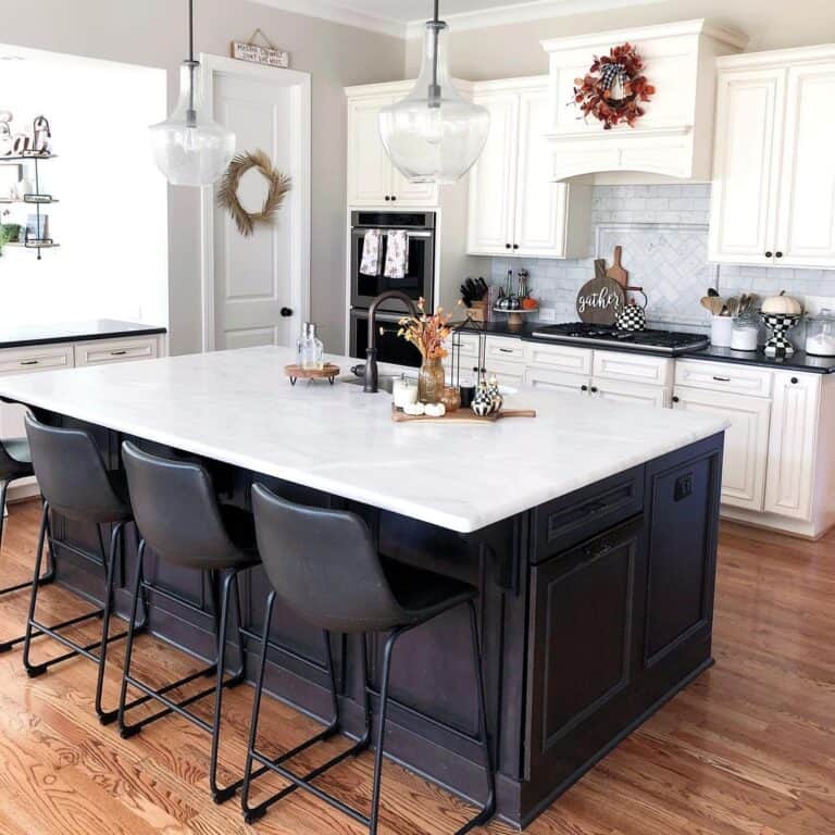 Black and White Kitchen with Tile
