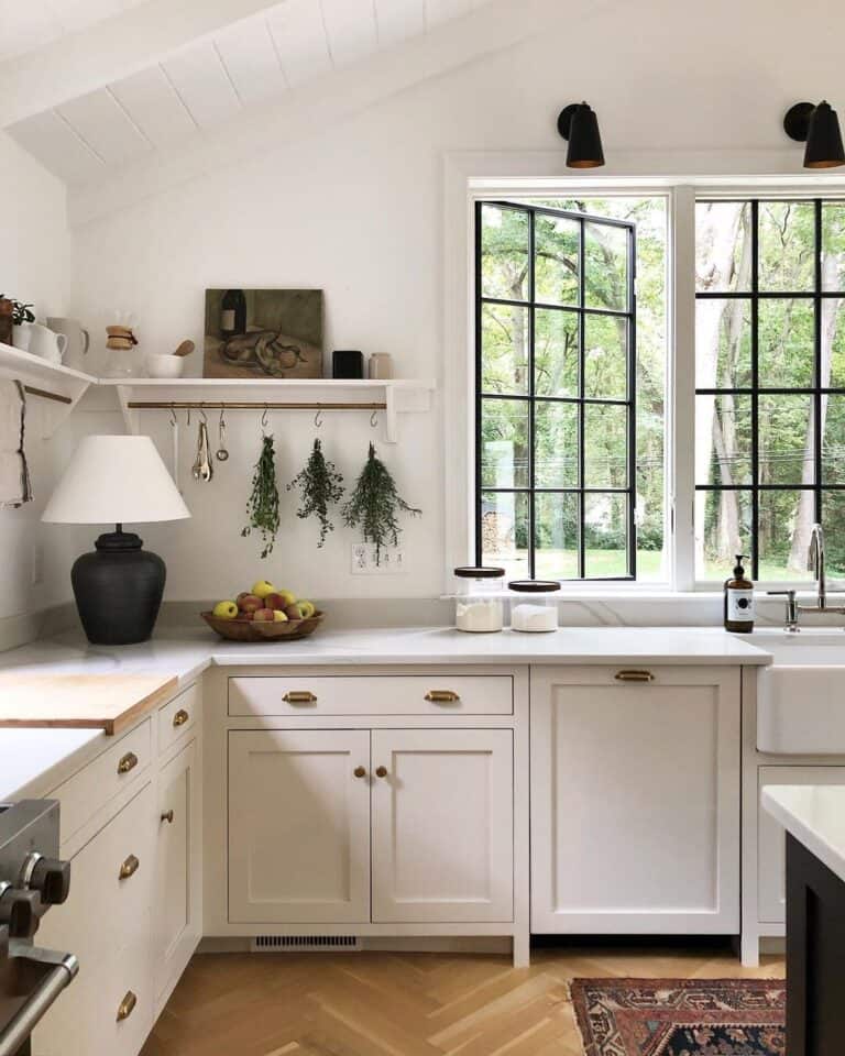 Black Decor for Ivory Kitchen Cabinets