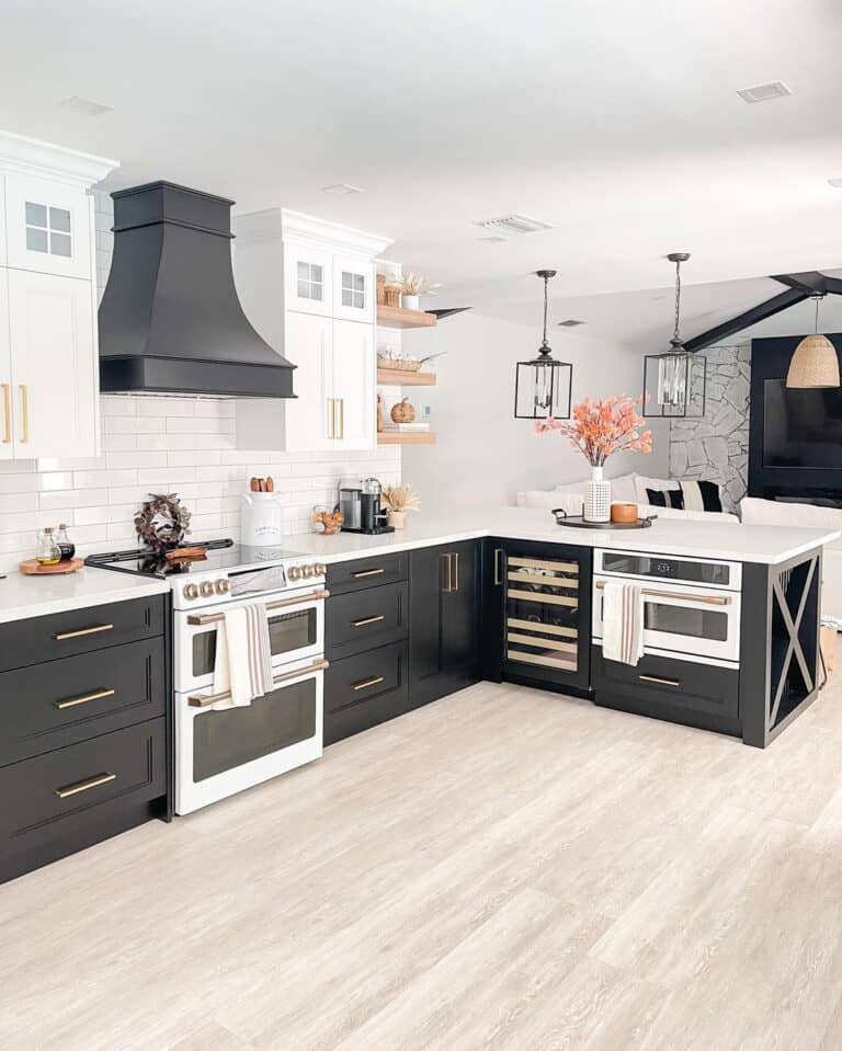White Kitchen Countertop with Decor