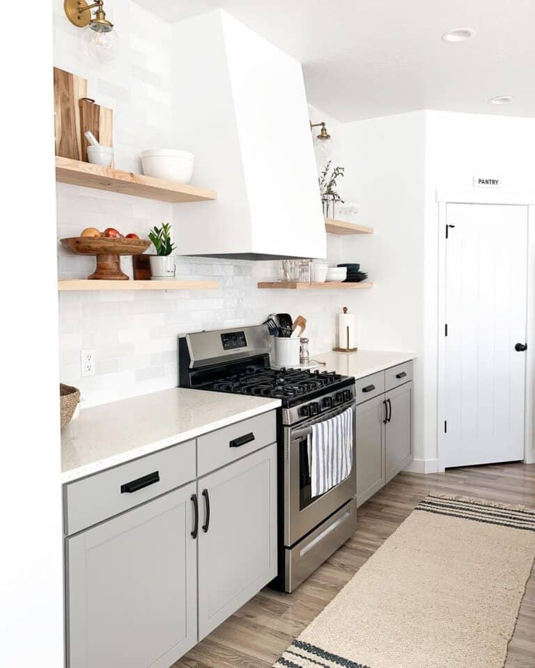 Grey Cabinets with Black Hardware