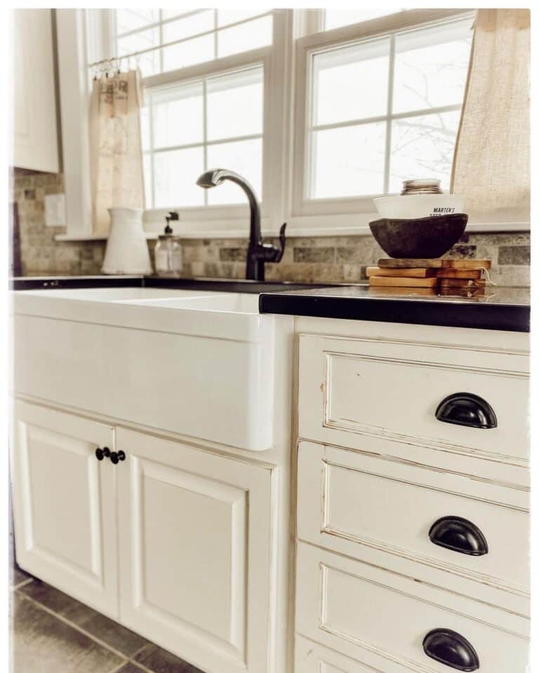 Polished Black Farmhouse Kitchen Hardware