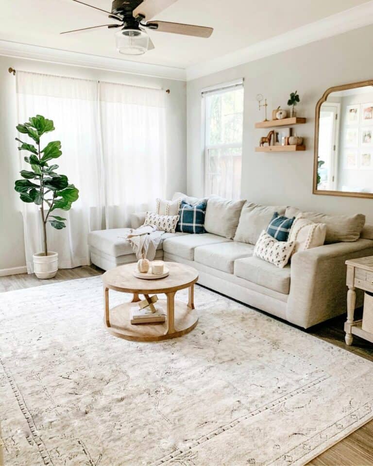 Beige Living Room with Natural Accessories