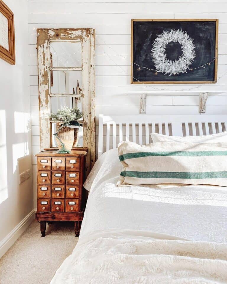 Mirror Behind Nightstand Ideas Using Rustic Décor