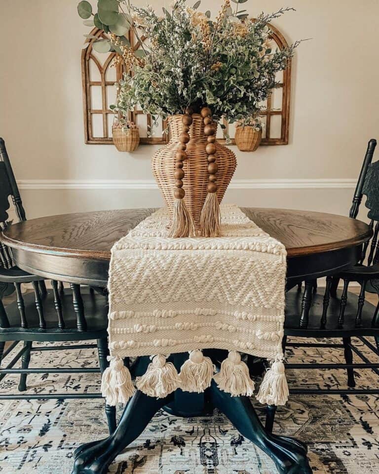 Pom Pom Tassel Table Runner