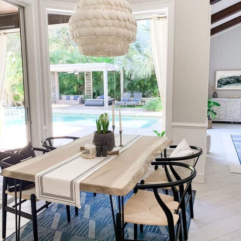 Black and White Farmhouse Table Runner