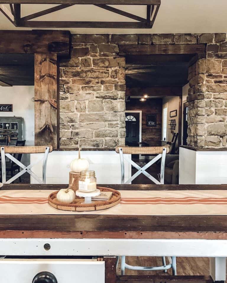 Rustic Autumn Farmhouse Kitchen Table
