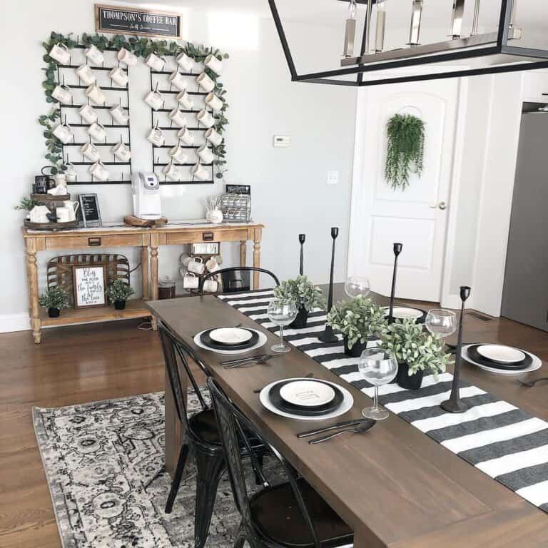 Black and White Dining Room
