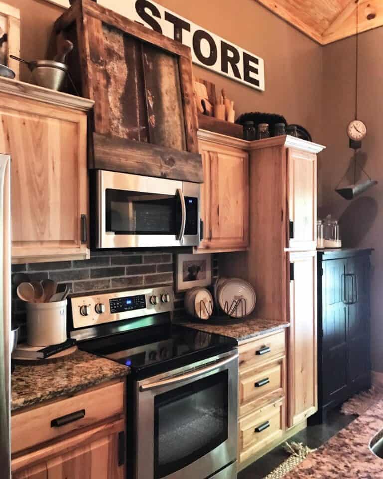 Rustic Kitchen with Wooden Cabinets