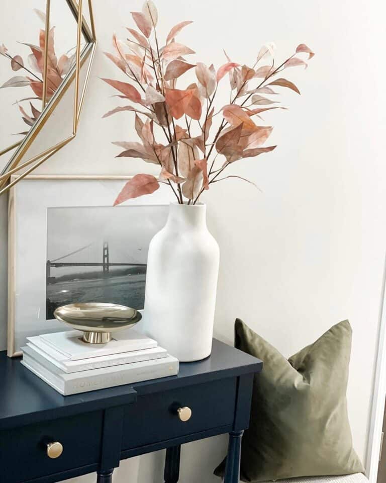 Matte White Vase on a Side Table