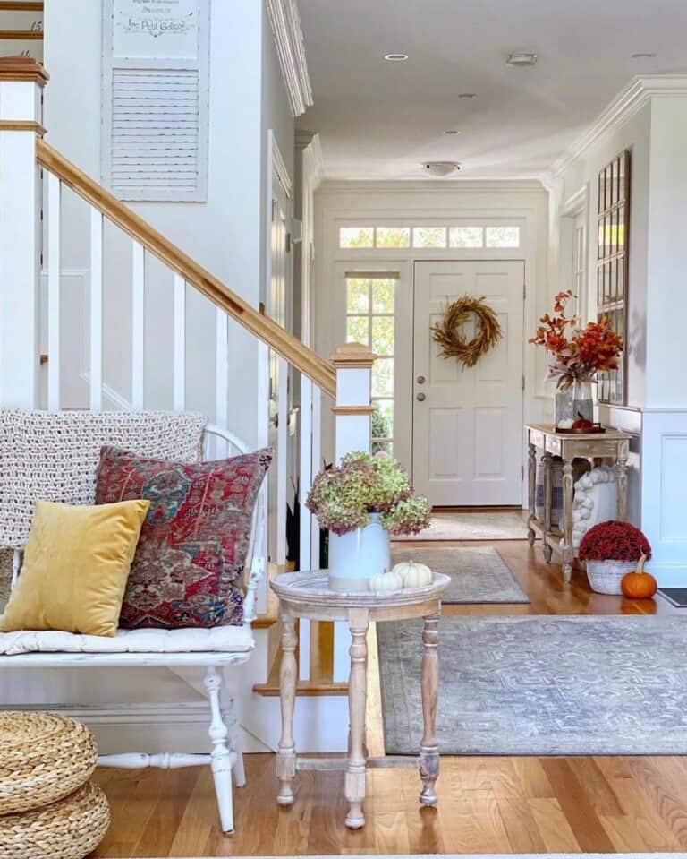 End Table Decor in Entryway
