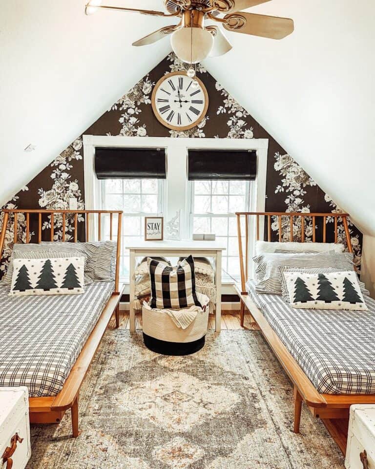 Stained Wood Spindle Bed Frame
