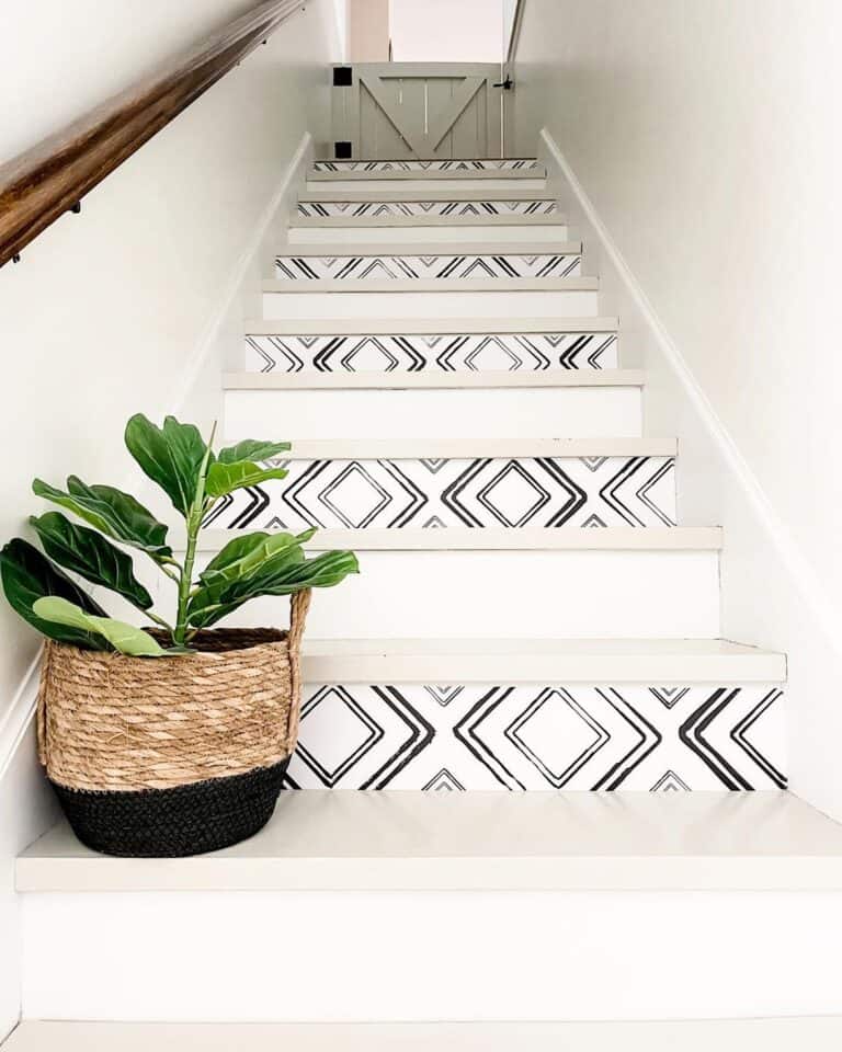 White Stair Skirt Board Trims for Staircase