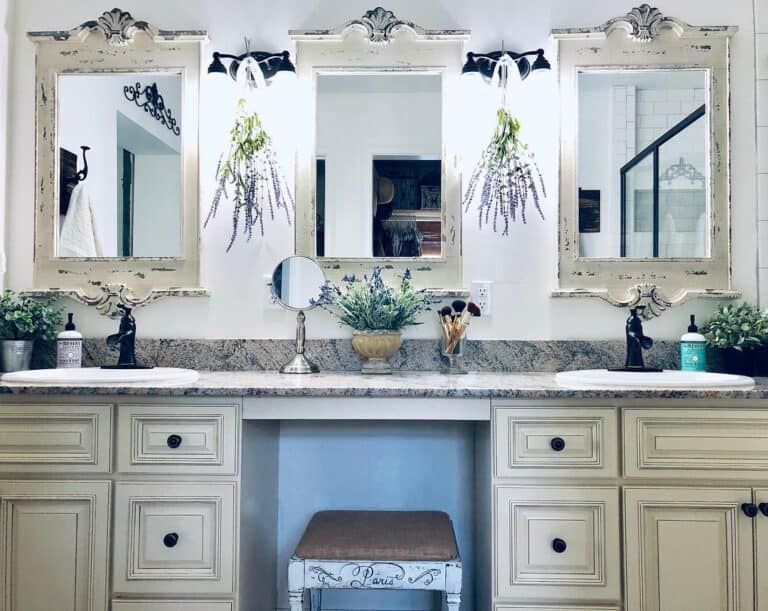Rustic Wood Frame Bathroom Mirrors
