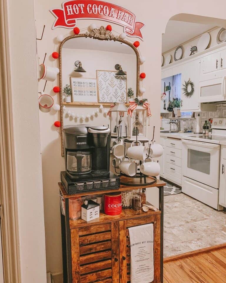 Coffee Station with Retro Christmas Theme